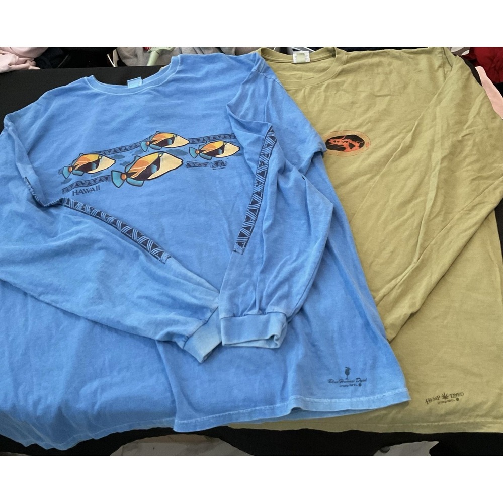Crazy Shirts Long Sleeve Shirts Mens 3XL Hawaiian Volcano Graphic Lot Of 2